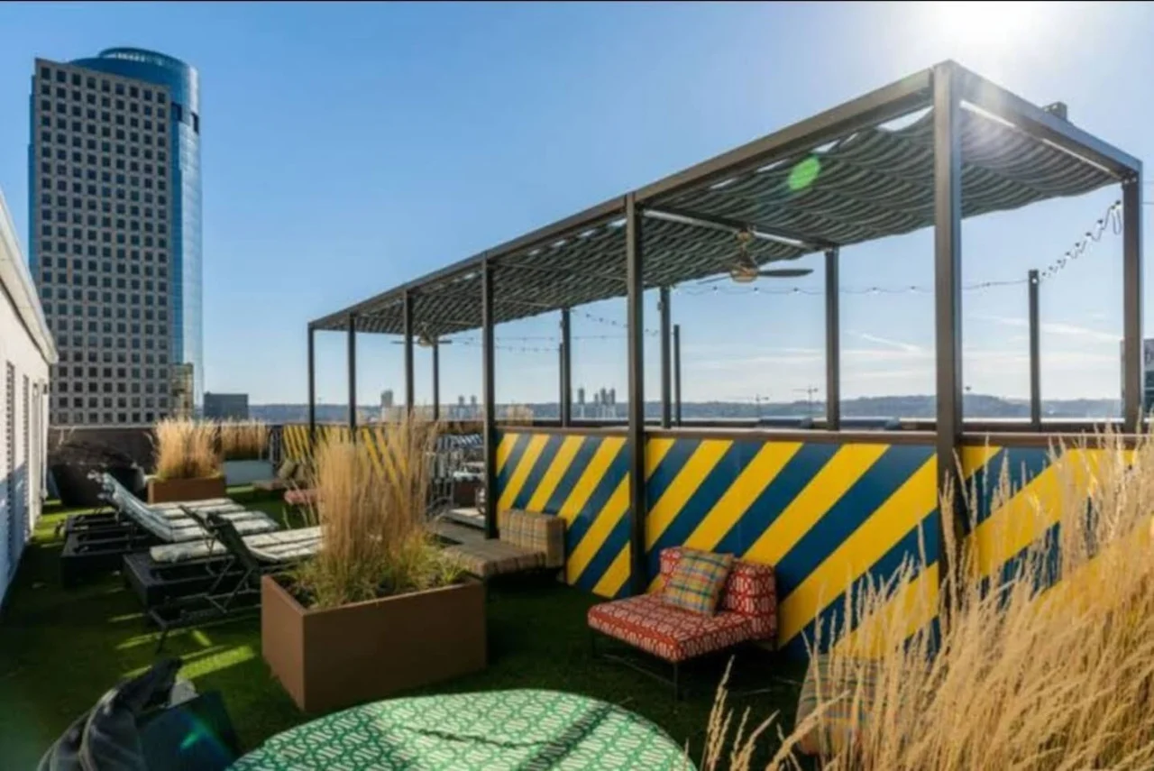 The outdoor areas’ plush seating beckons you to sink in and relax, surrounded by light and airy decor.