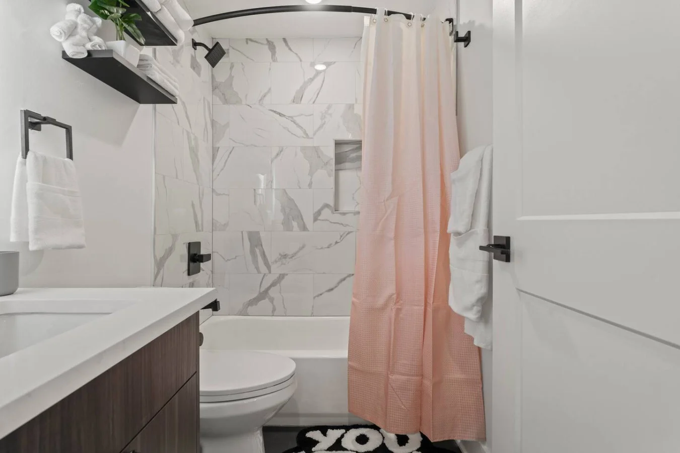 The bathroom is a private sanctuary, with a layout and features that make it the perfect place to rejuvenate.