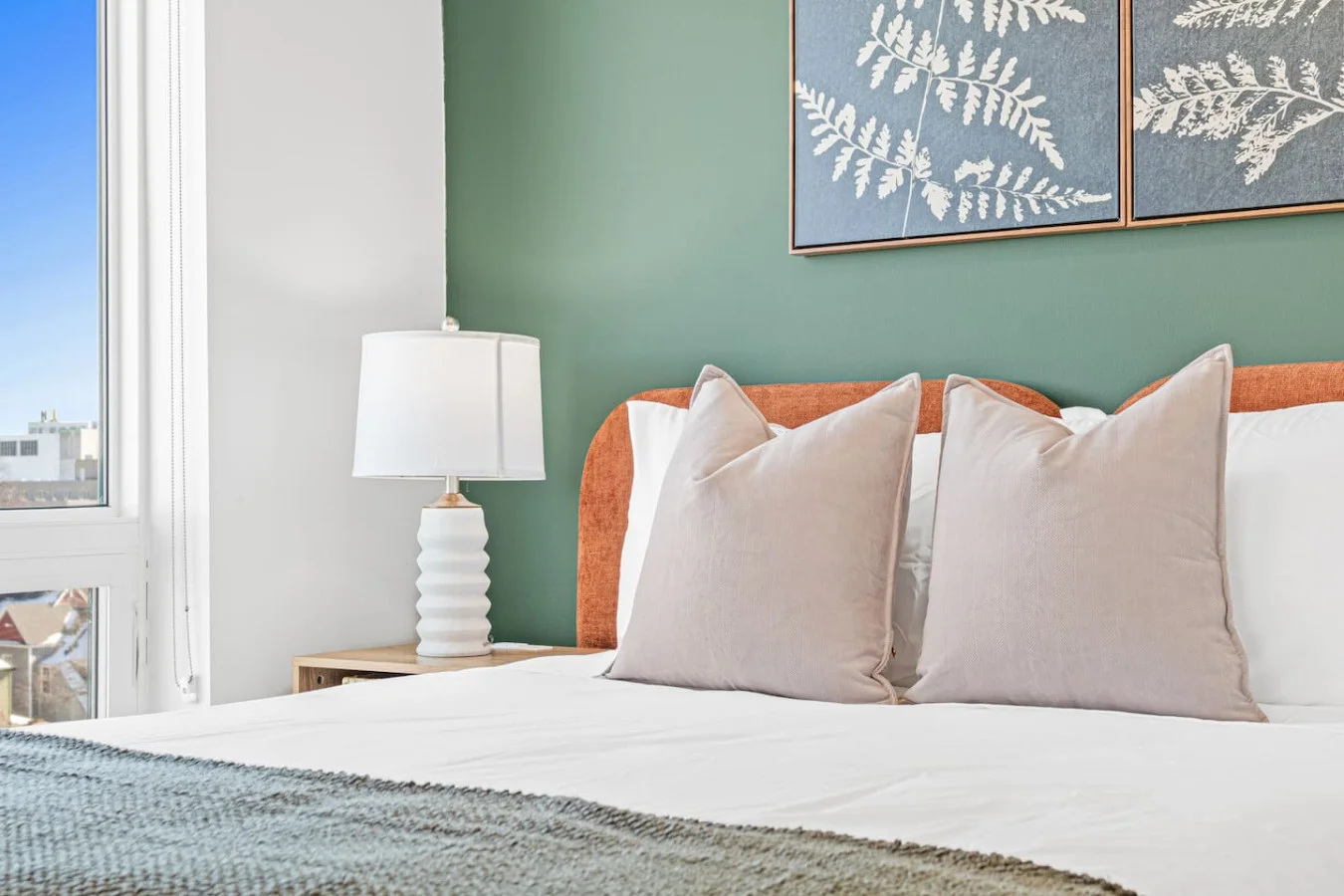 Spacious bedroom with stylish decor, perfect for unwinding after a day of exploring the local area.