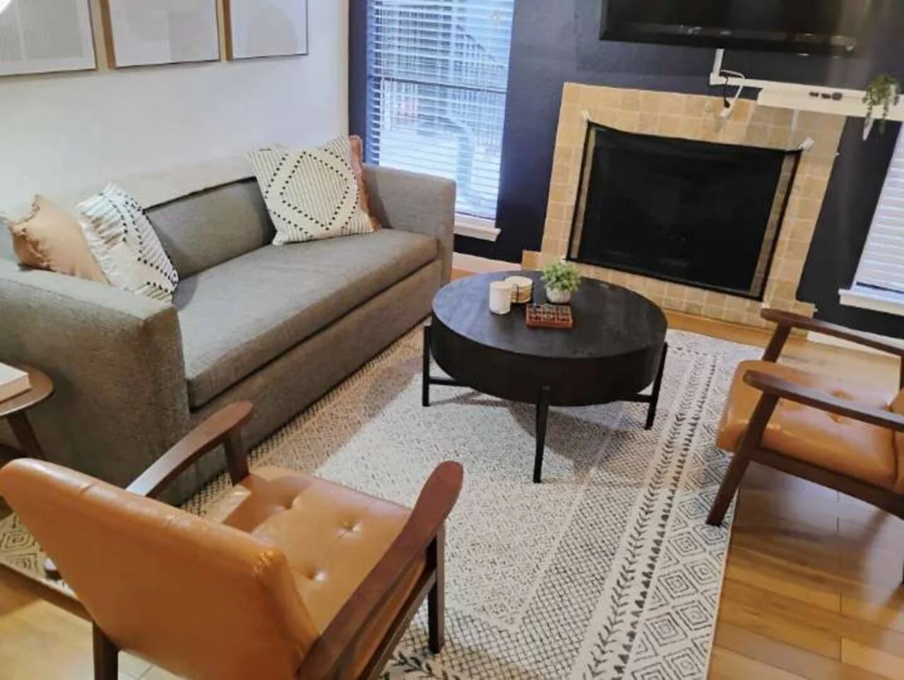 Inviting seating area with smart TV