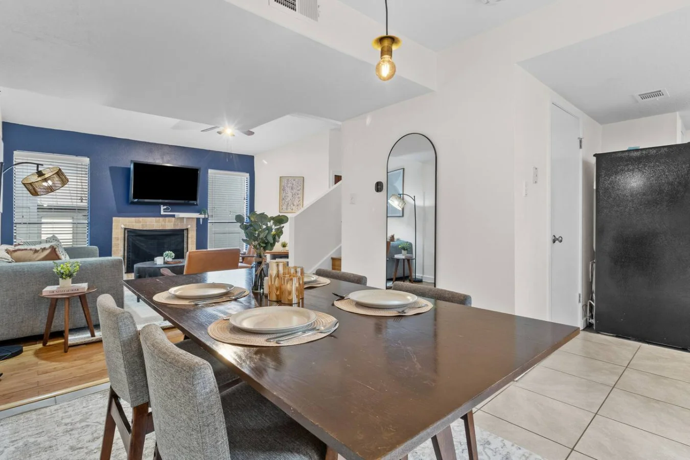 Stylish dining table set for relaxed meals and gatherings