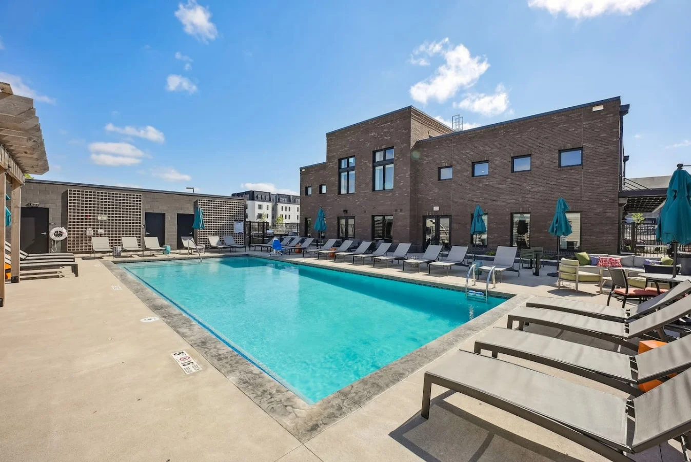 As you dip your toes into the cool water, the pool offers a refreshing retreat on a warm day.