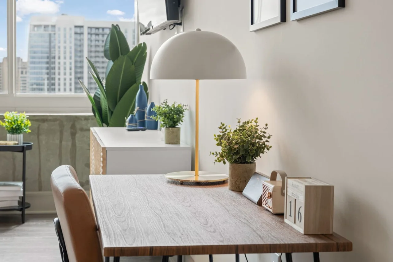 The dining area invites you to savor every moment, whether enjoying a quiet meal or hosting a festive gathering.