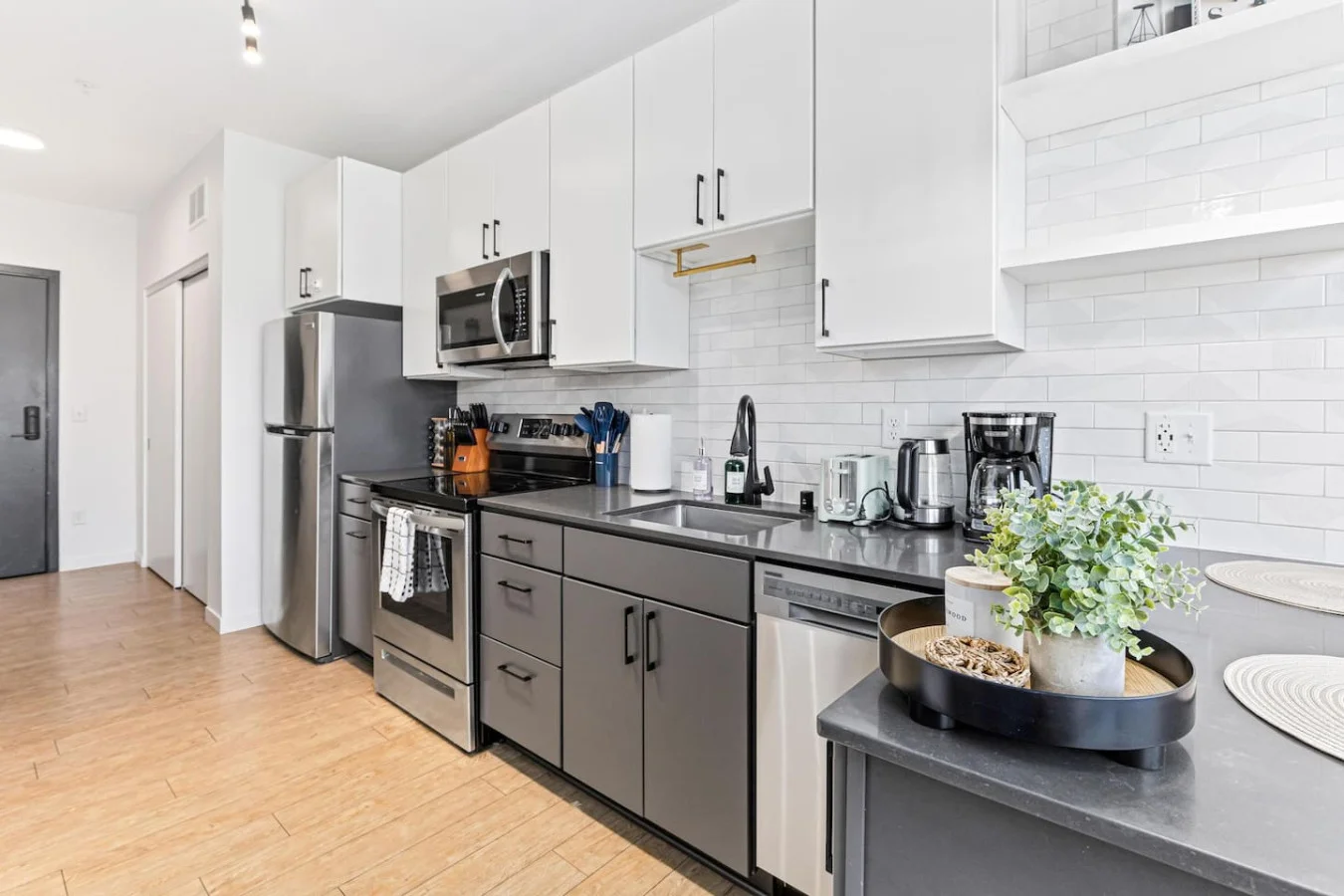 As you step into the kitchen, the clean lines and functional design make you eager to start cooking your favorite dishes.