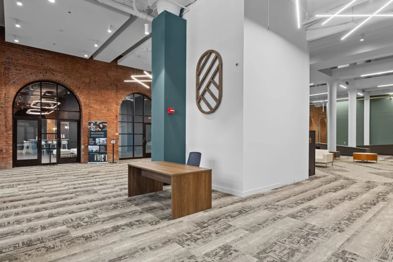 Beautifully designed communal spaces as you enter the building