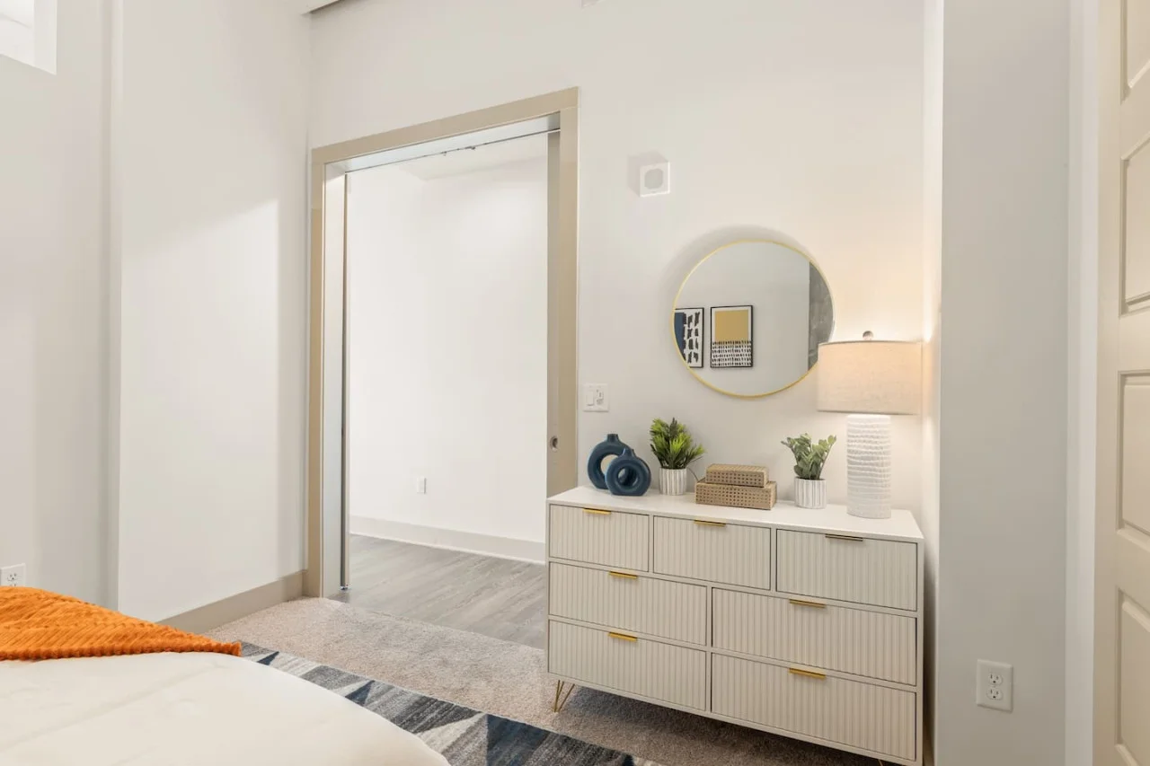 As you enter the bedroom, the sophisticated decor and plush bedding create a space where you can truly unwind.