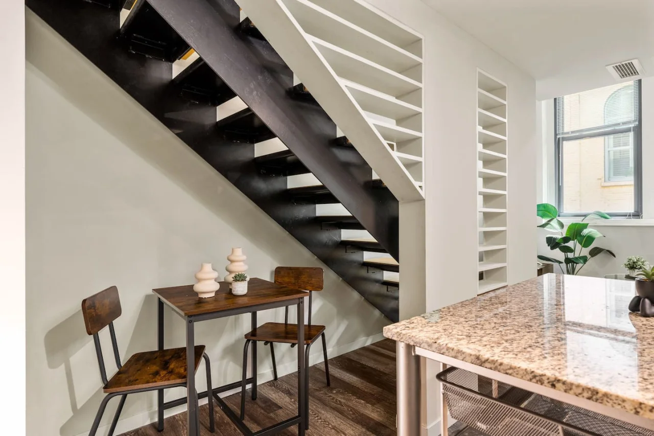 The dining area invites you to savor every moment, whether enjoying a quiet meal or hosting a festive gathering.