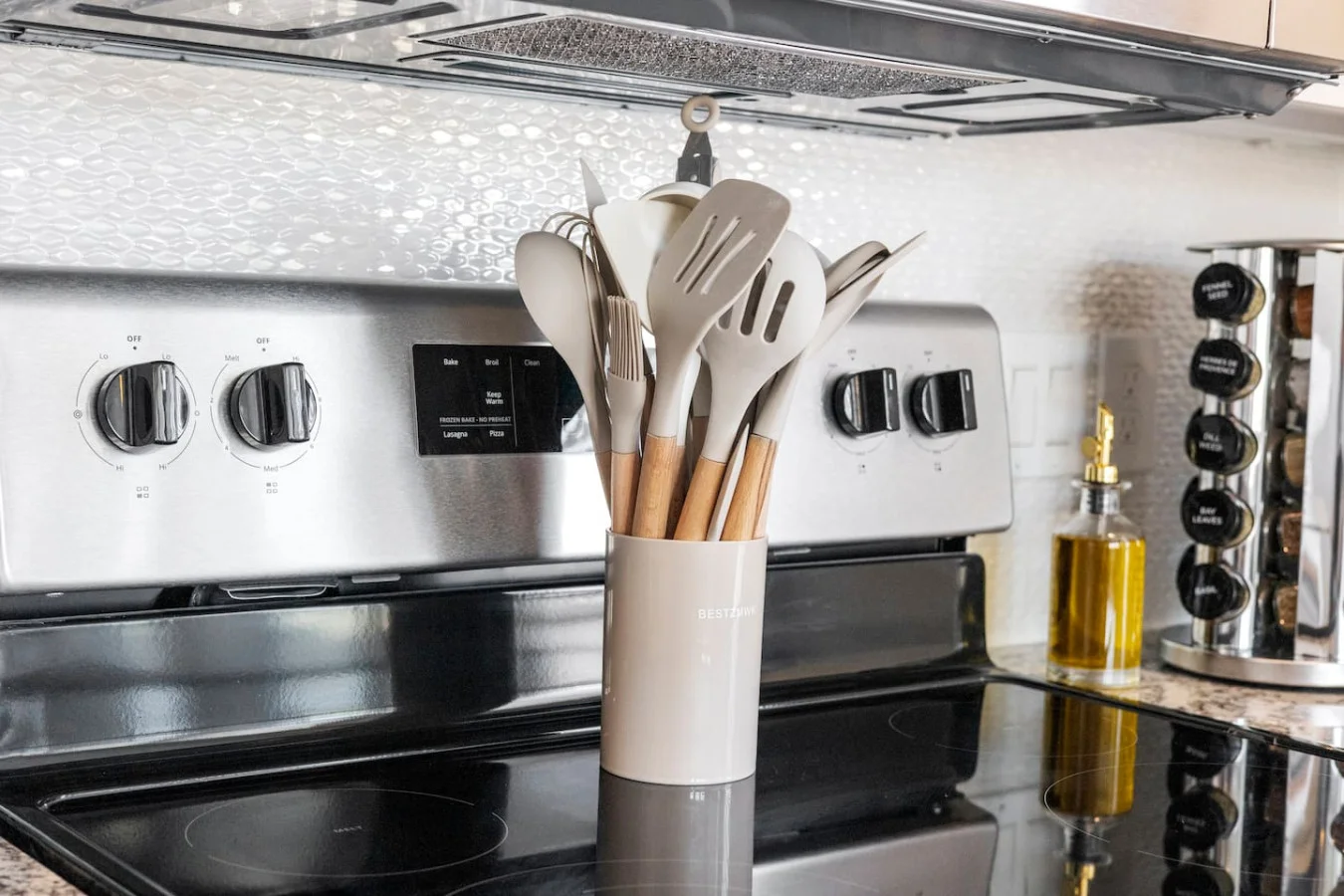 As you step into the kitchen, the clean lines and functional design make you eager to start cooking your favorite dishes.