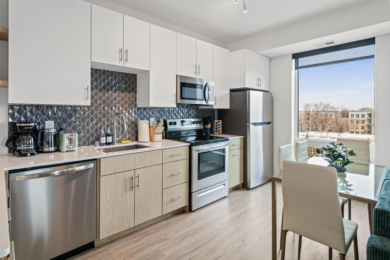 As you step into the kitchen, the clean lines and functional design make you eager to start cooking your favorite dishes.