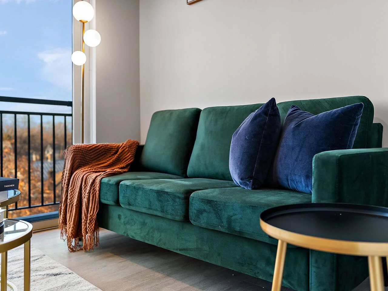 Once you enter the living room you'll find a space that feels both luxurious and cozy, perfect for unwinding after a long day.