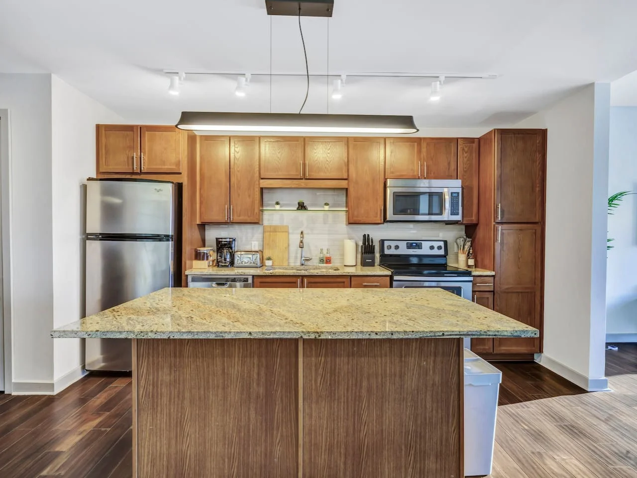 As you step into the kitchen, the clean lines and functional design make you eager to start cooking your favorite dishes.