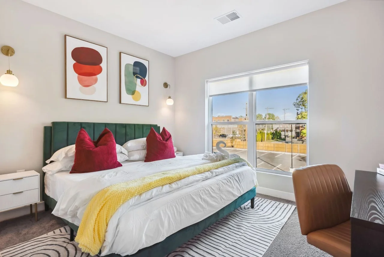 The king bedroom offers a luxurious retreat, with a bed that promises restful nights and a room that feels like a private oasis.