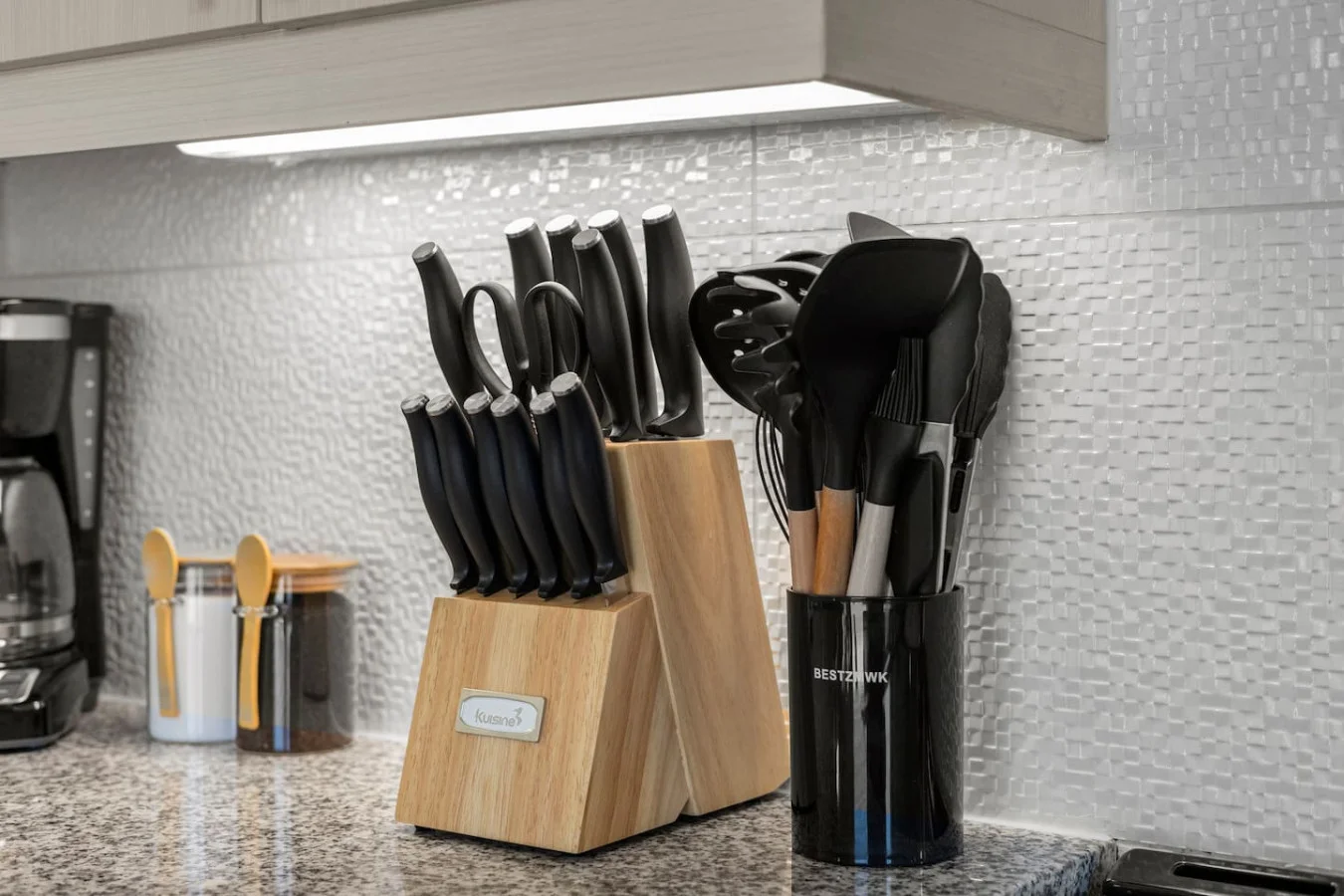 Fully equipped kitchen with all the tools you need for a perfect culinary experience. Enjoy the convenience of having everything at your fingertips!