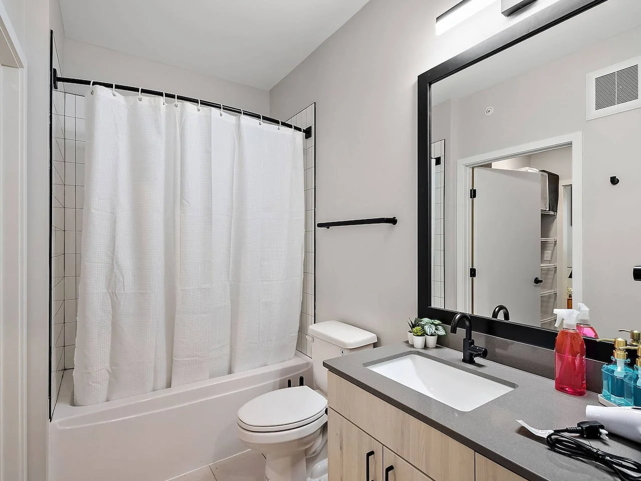 The bathroom is a private sanctuary, with a layout and features that make it the perfect place to rejuvenate.