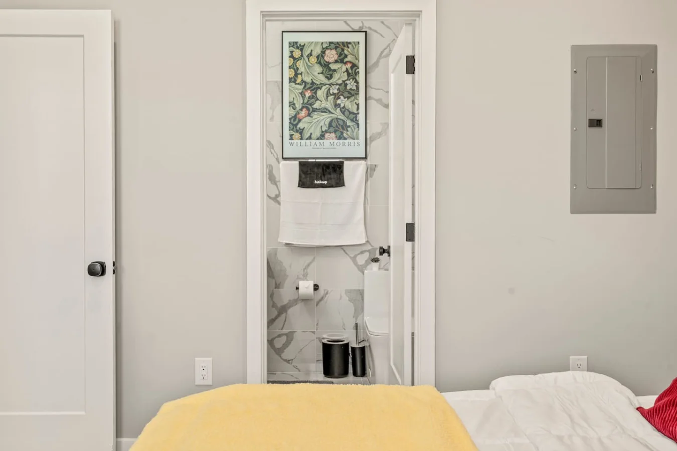 The bedroom offers a sanctuary of calm, where you can unwind and recharge in comfort and style.