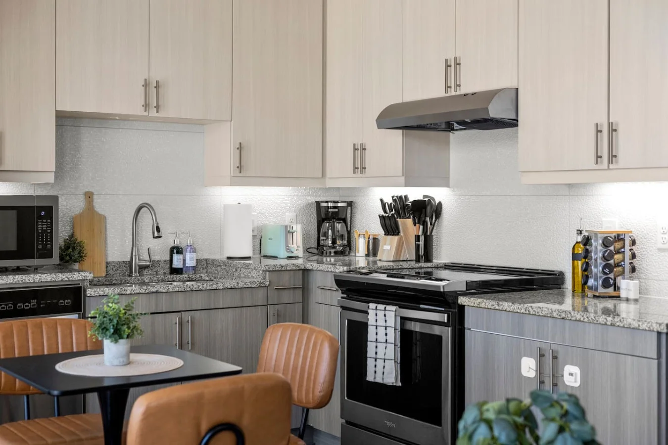 As you step into the kitchen, the clean lines and functional design make you eager to start cooking your favorite dishes.