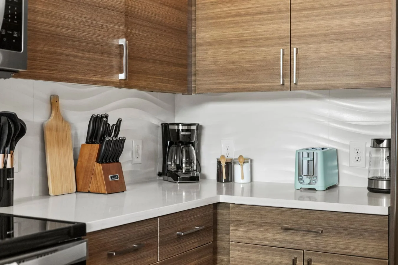 Fully equipped kitchen with all the tools you need for a perfect culinary experience. Enjoy the convenience of having everything at your fingertips!