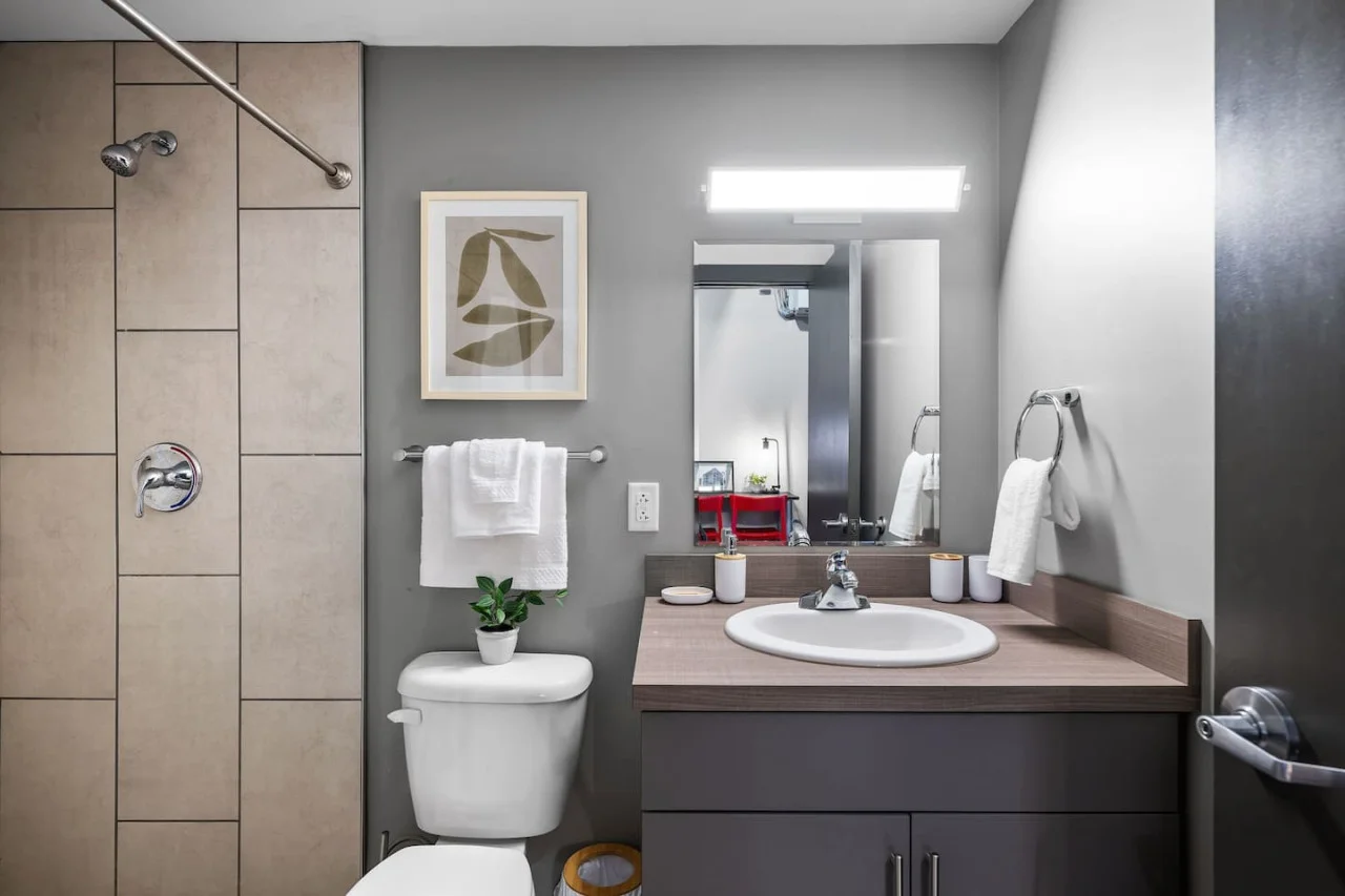 The bathroom is a private sanctuary, with a layout and features that make it the perfect place to rejuvenate.