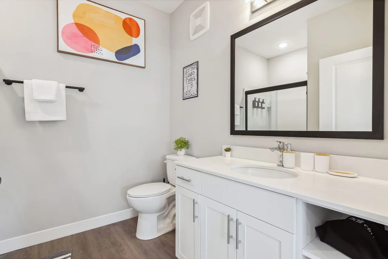 The bathroom is a private sanctuary, with a layout and features that make it the perfect place to rejuvenate.