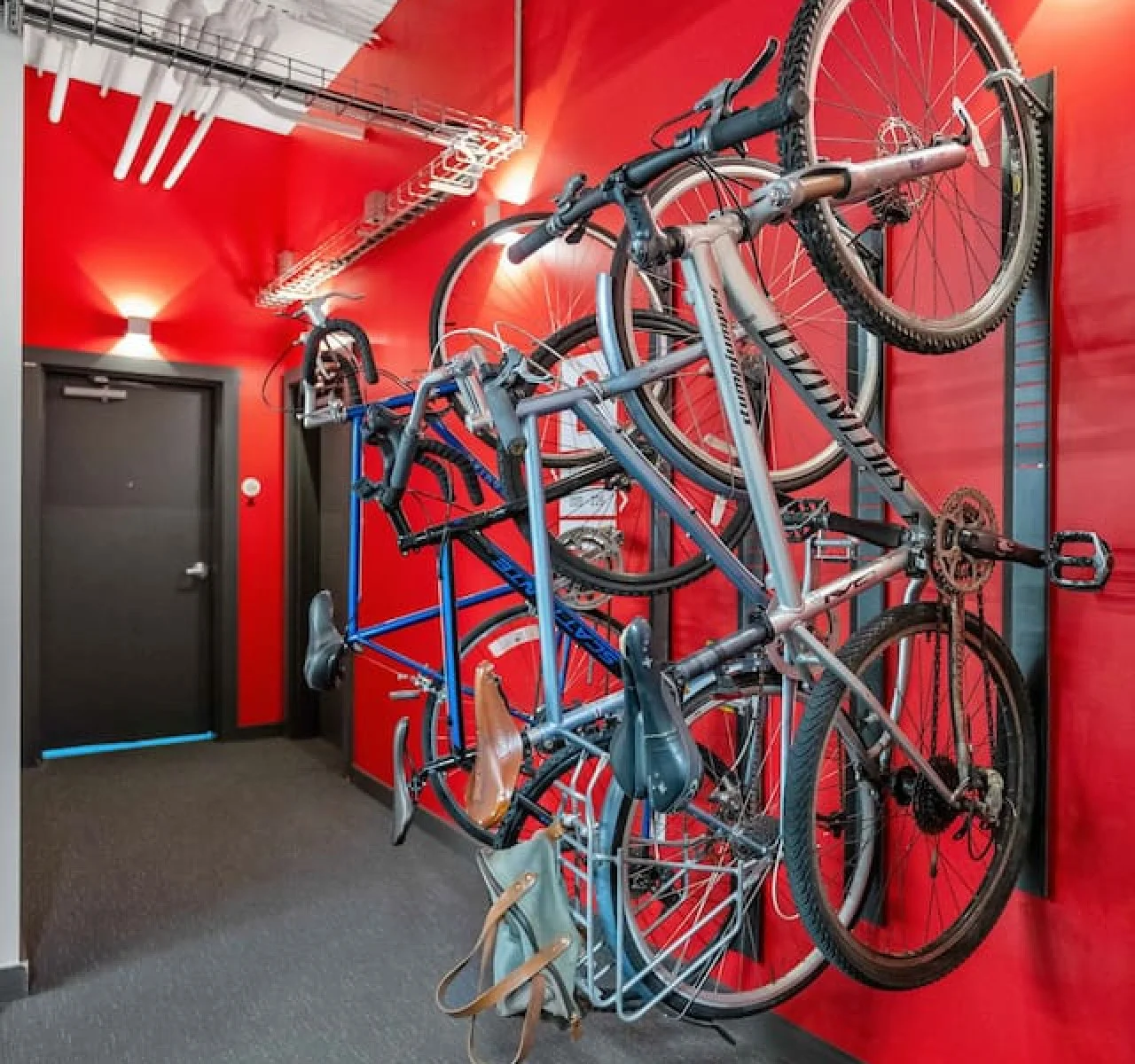 Spacious bicycle storage area