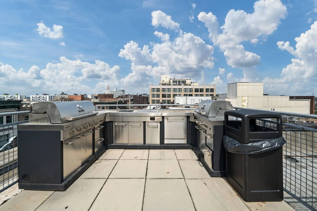 Rooftop terrace with full BBQ and outdoor kitchen.
