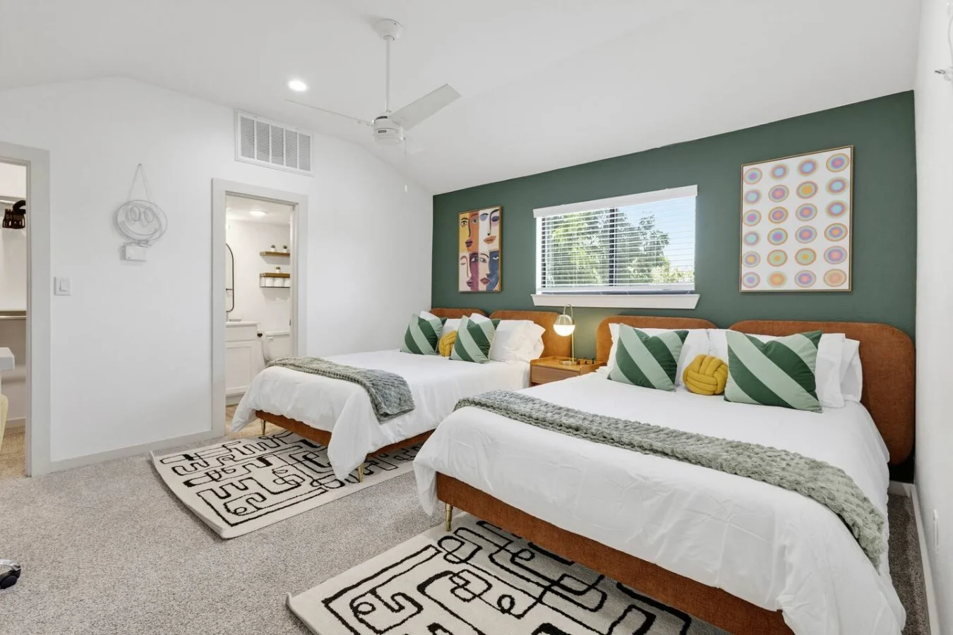 2 Queen Beds In Loft With Bathroom Attached
