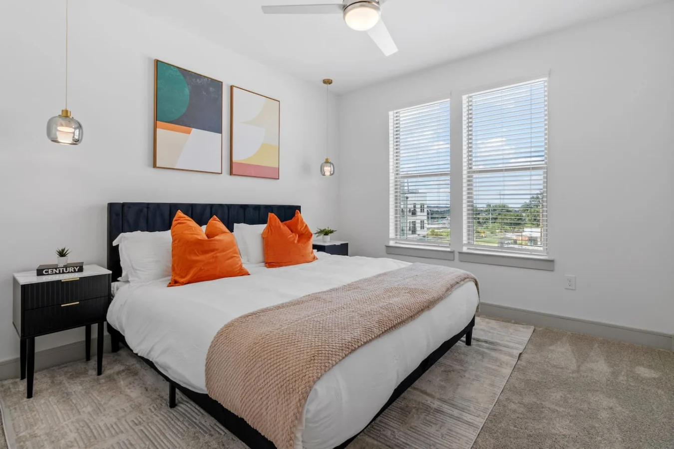 Sophistication and comfort blend seamlessly in this king-sized haven.