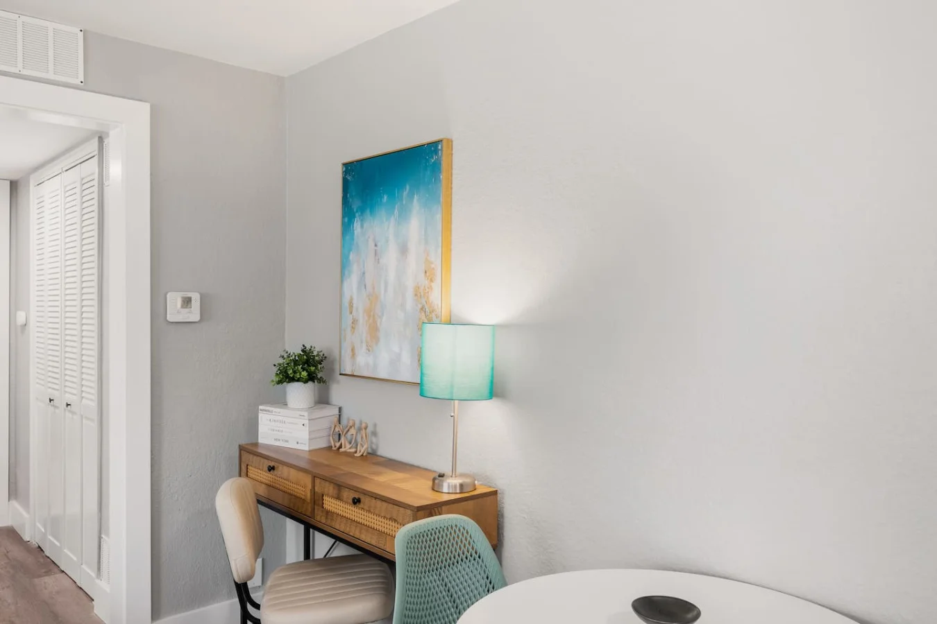 This cozy workspace area is perfect for productivity.