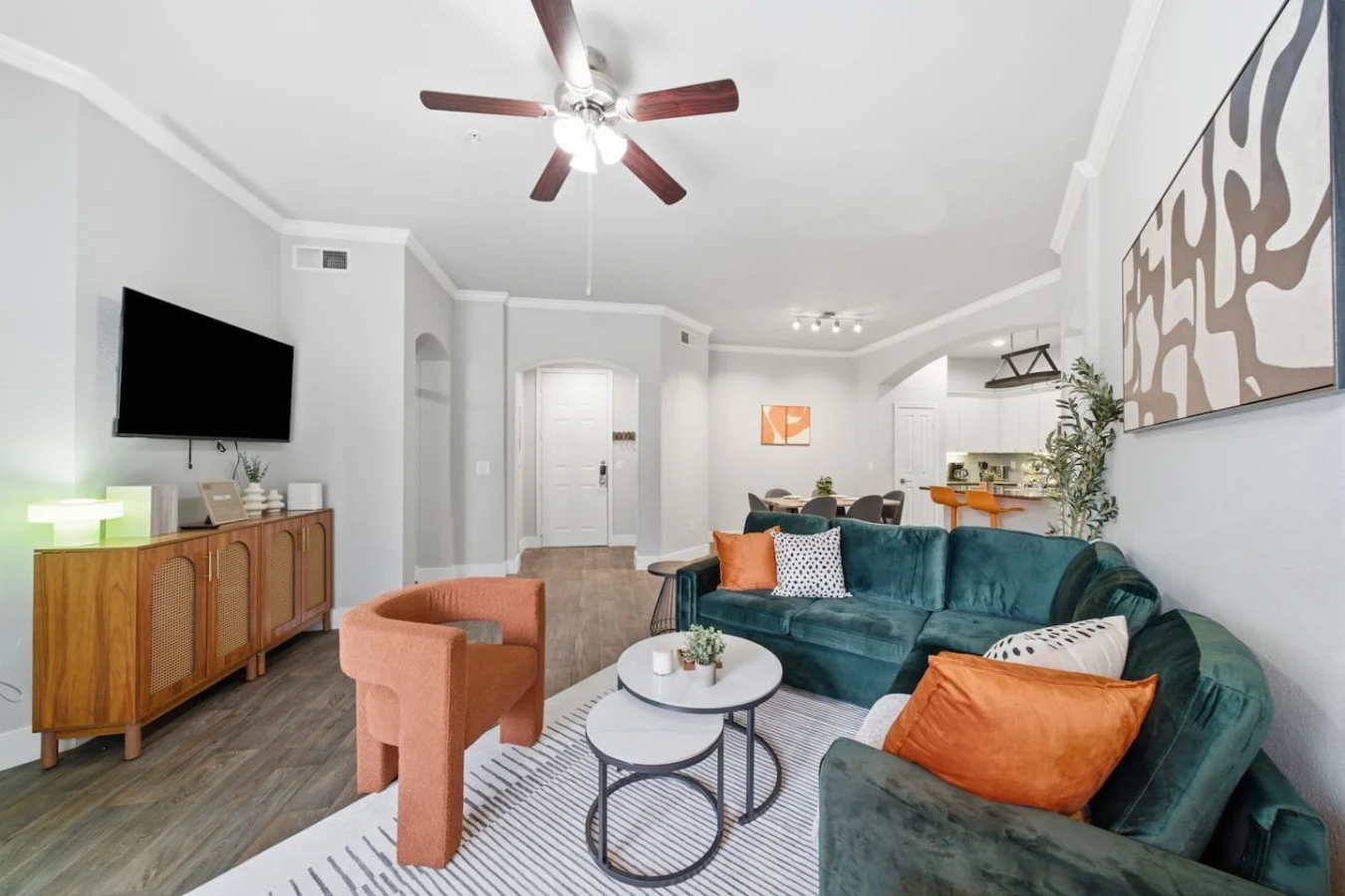 Living Room Open To Dining Area