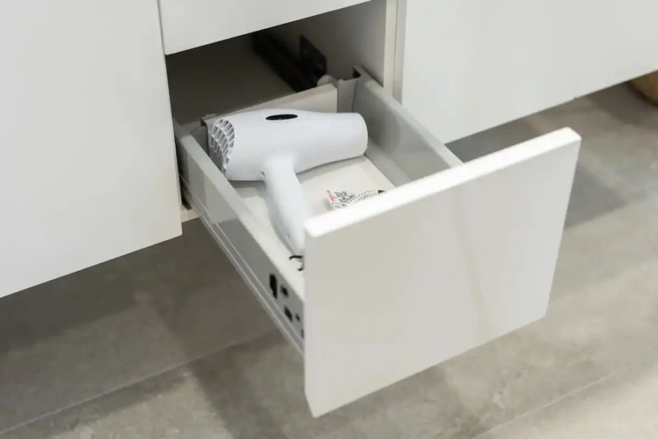Stock shelves/ drawer where you can find all materials needed