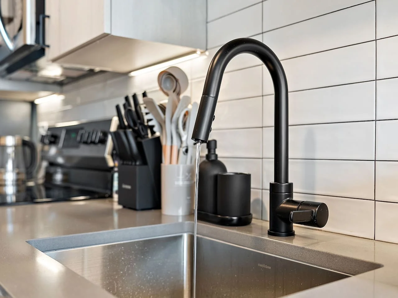 The kitchen invites you to experiment with new recipes, offering a stylish and practical space to cook and create.