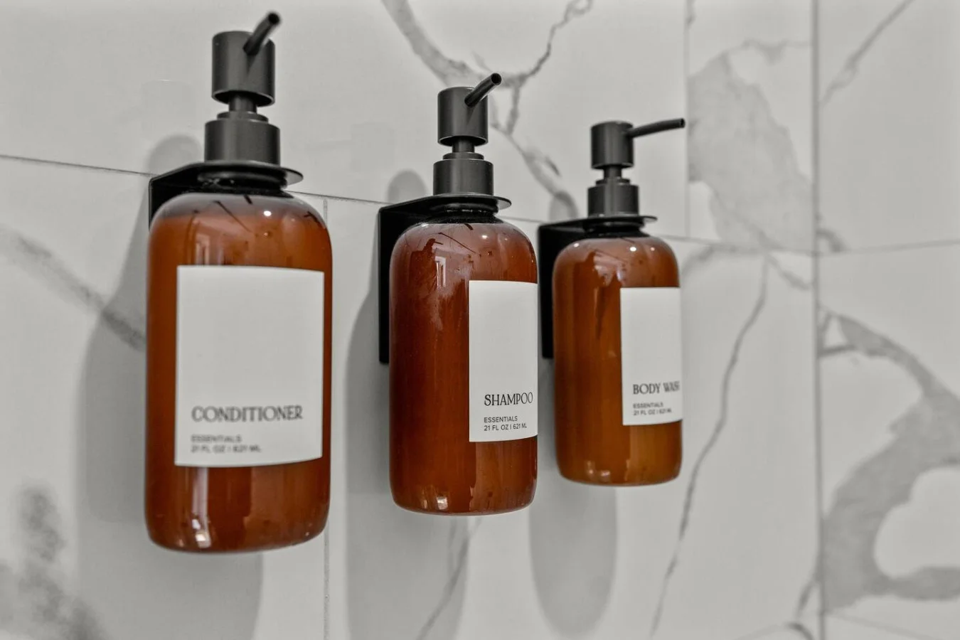 Complimentary conditioner, shampoo, and body wash (initial consumables provided).