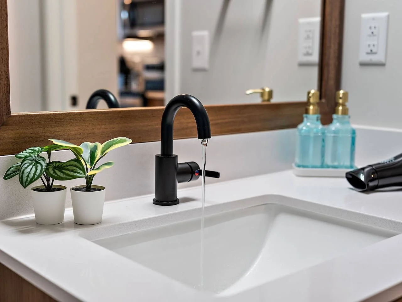 The bathroom is a private sanctuary, with a layout and features that make it the perfect place to rejuvenate.