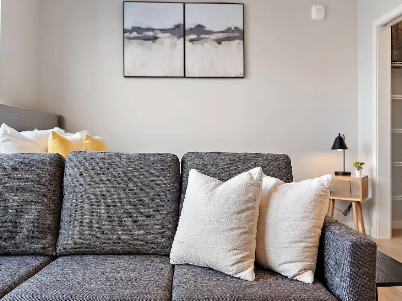 As you take a seat in the living room, the comfortable furniture and tasteful design make it easy to unwind.