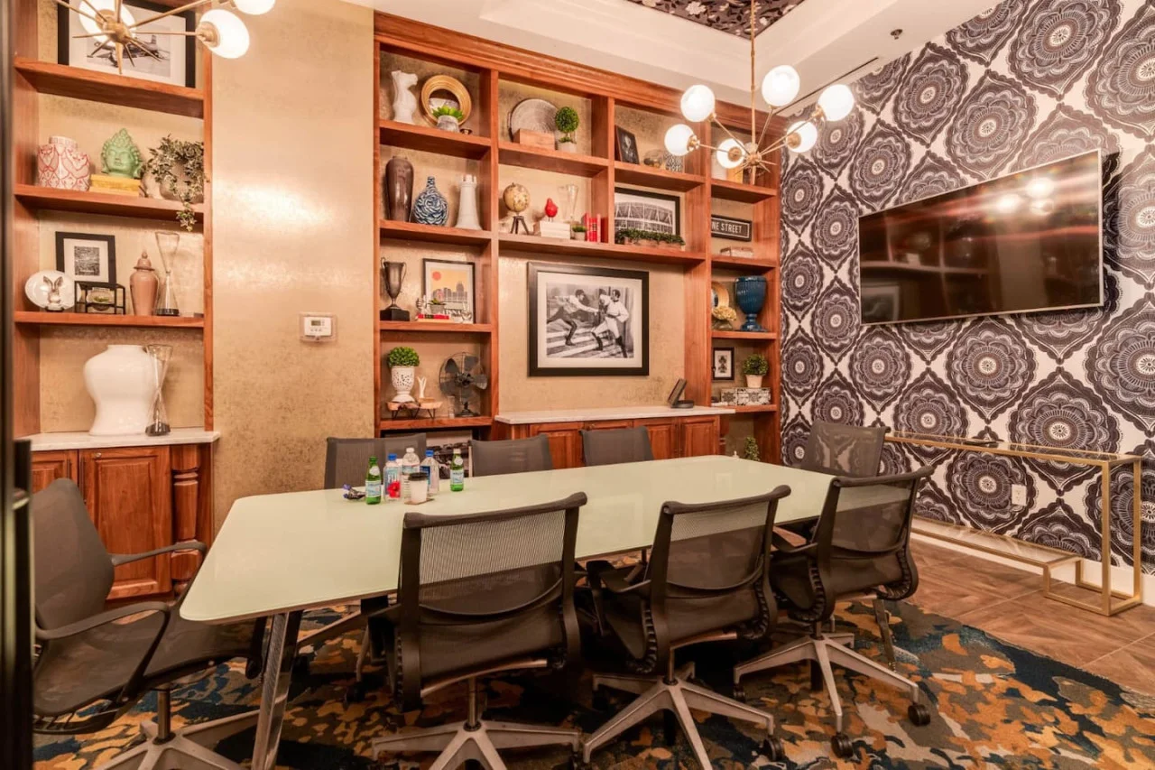 The spacious dining room invites you to savor every moment, whether enjoying a quiet meal or hosting a festive gathering.
