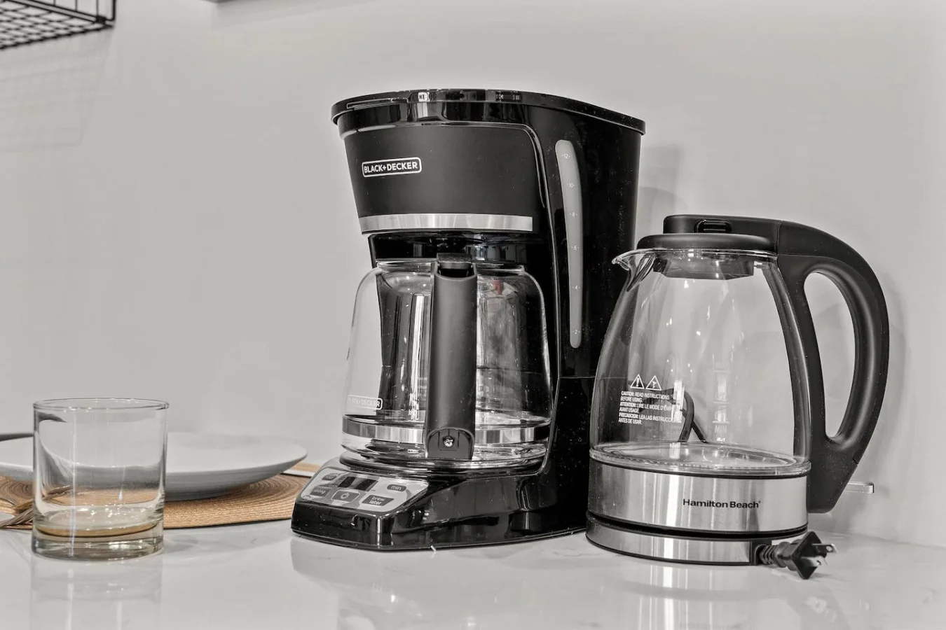 Coffee Maker & Kettle on Kitchen Island