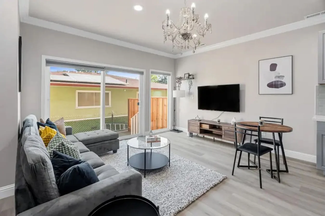 Once you enter the living room you'll find a space that feels both luxurious and cozy, perfect for unwinding after a long day.