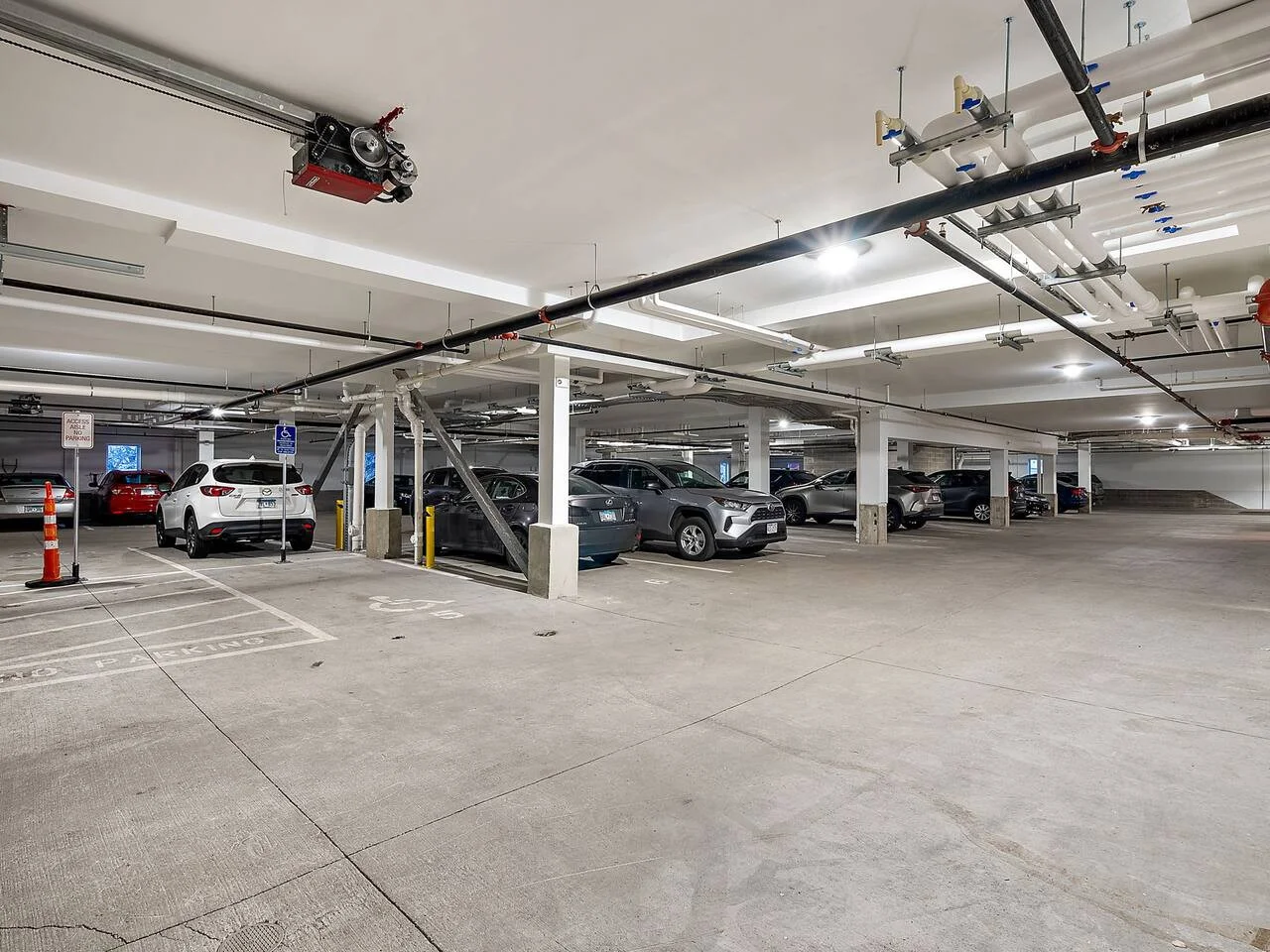 Spacious parking area