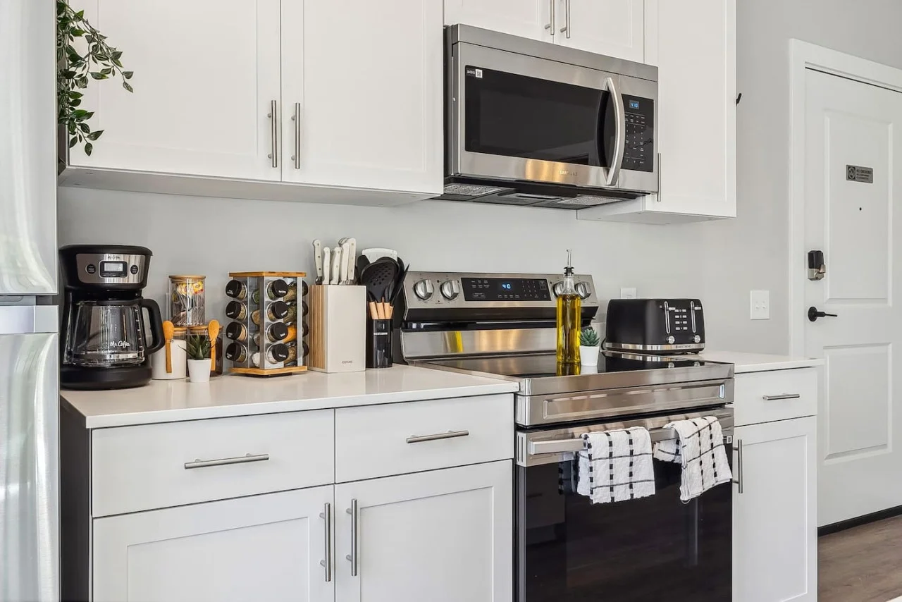 As you step into the kitchen, the clean lines and functional design make you eager to start cooking your favorite dishes.