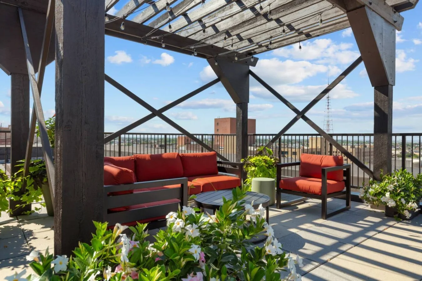 Take in sweeping views of the city at the rooftop terrace equipped with exceptional amenities