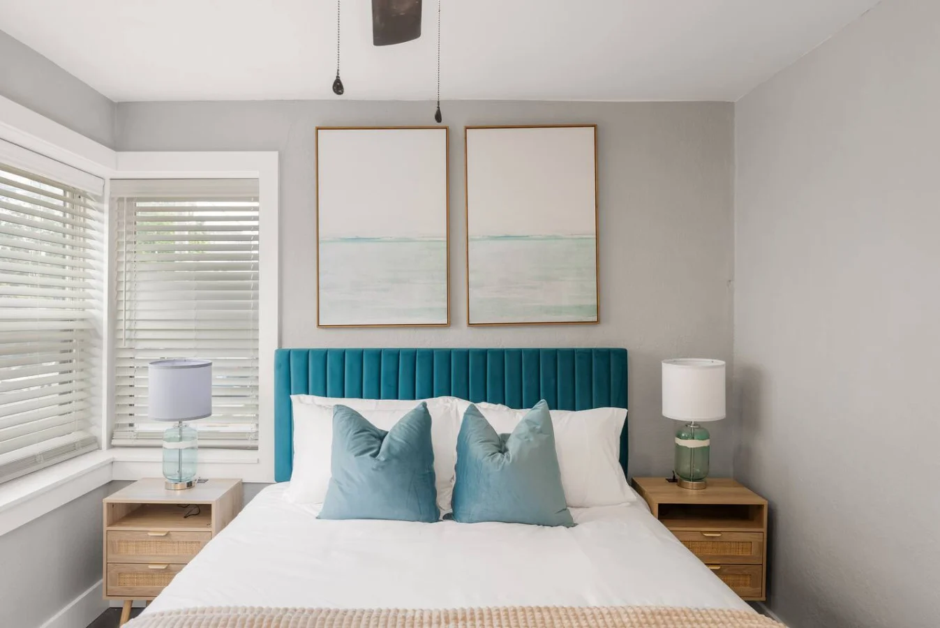 As you lie back on the queen bed, you are surrounded by elegant decor and a soothing color palette that calms the senses.