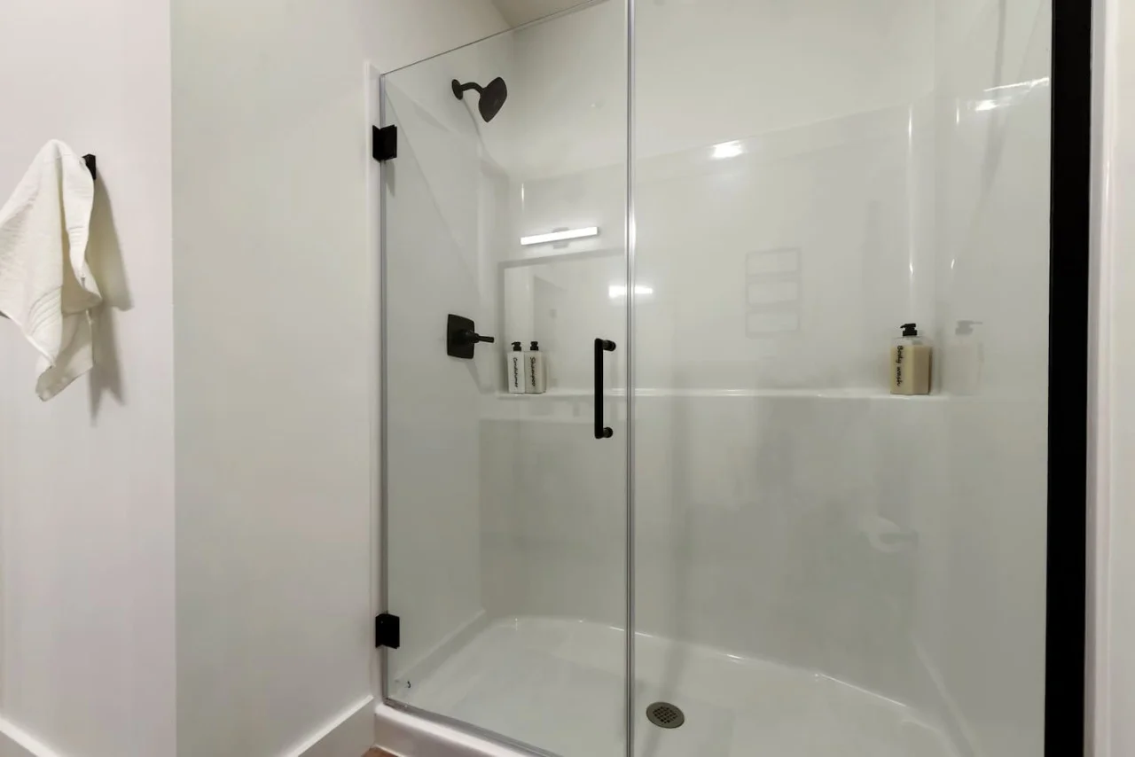 The bathroom is a private sanctuary, with a layout and features that make it the perfect place to rejuvenate.