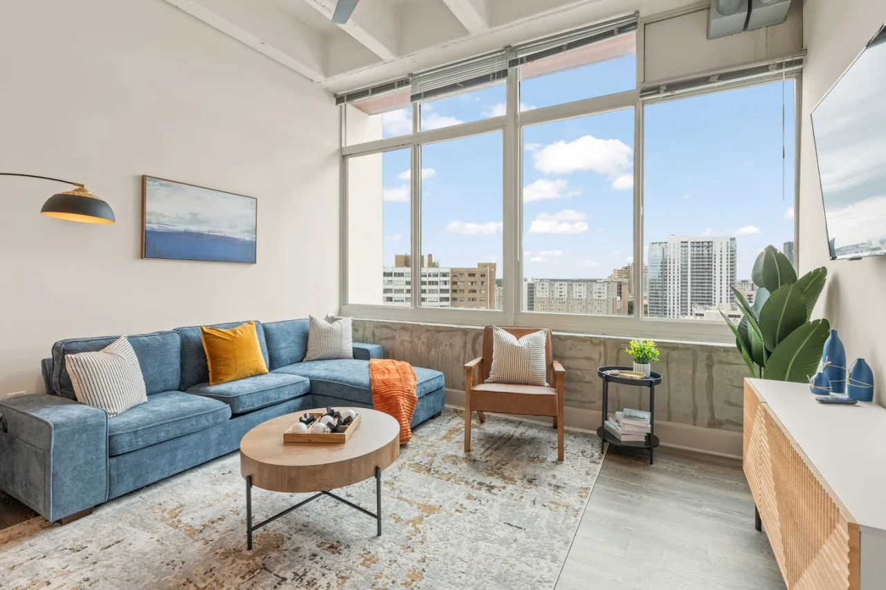 Once you enter the living room you'll find a space that feels both luxurious and cozy, perfect for unwinding after a long day.