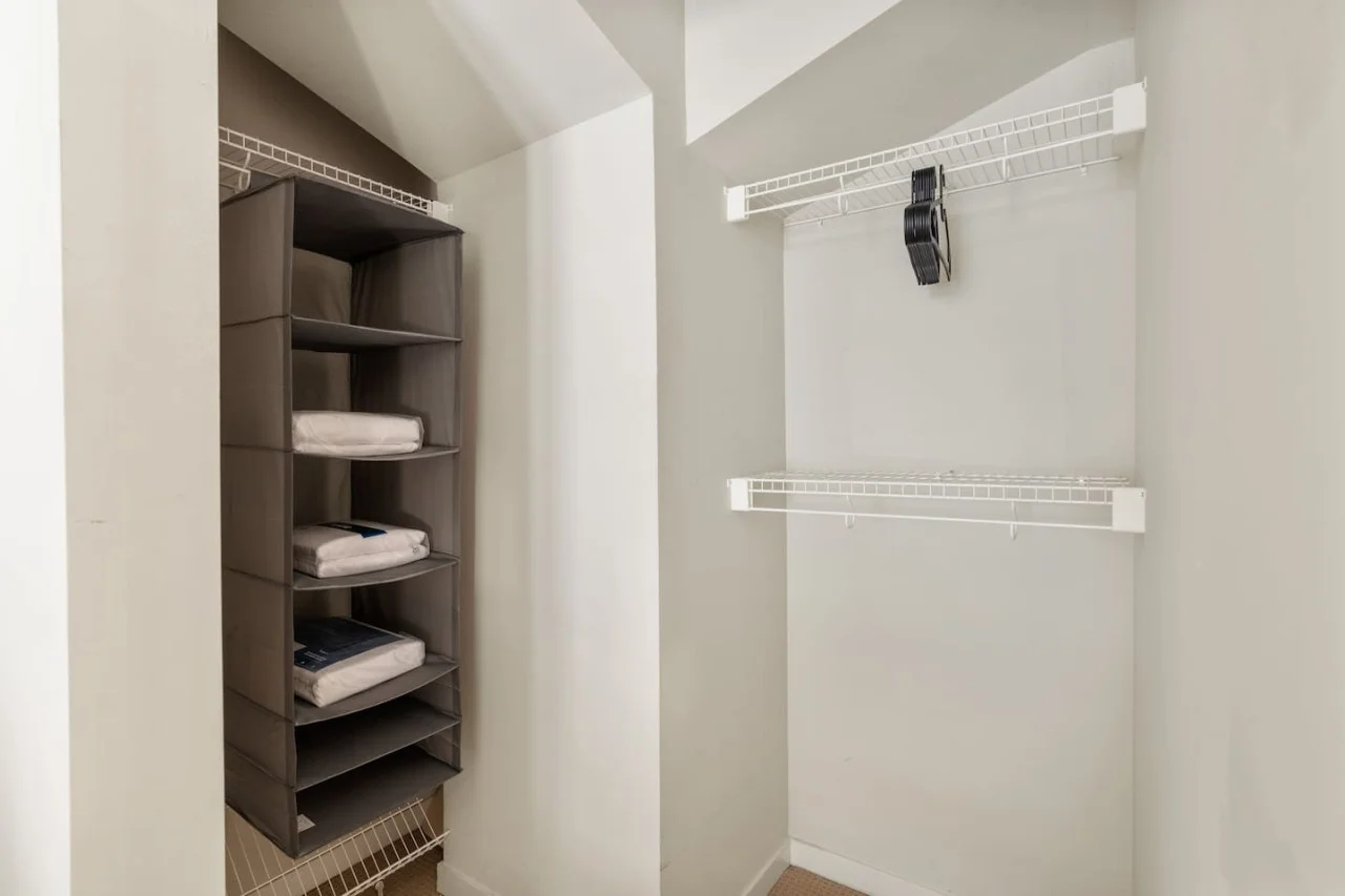 Spacious closets with ample storage space for all your travel essentials – unpack, unwind, and feel right at home.
