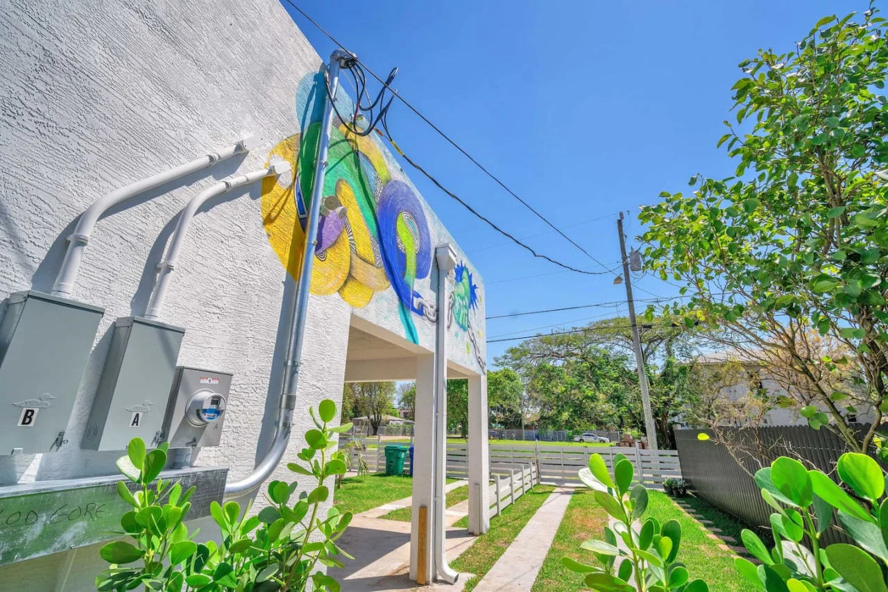Welcoming facade of the home, showcasing beautiful architecture and a well-maintained exterior, perfect for a relaxing stay.