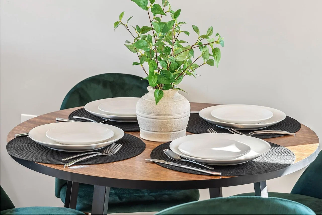 The dining area encourages you to gather with friends, enjoy a drink, and create lasting memories.