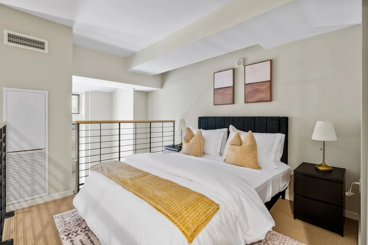 The bedroom offers a sanctuary of calm, where you can unwind and recharge in comfort and style.