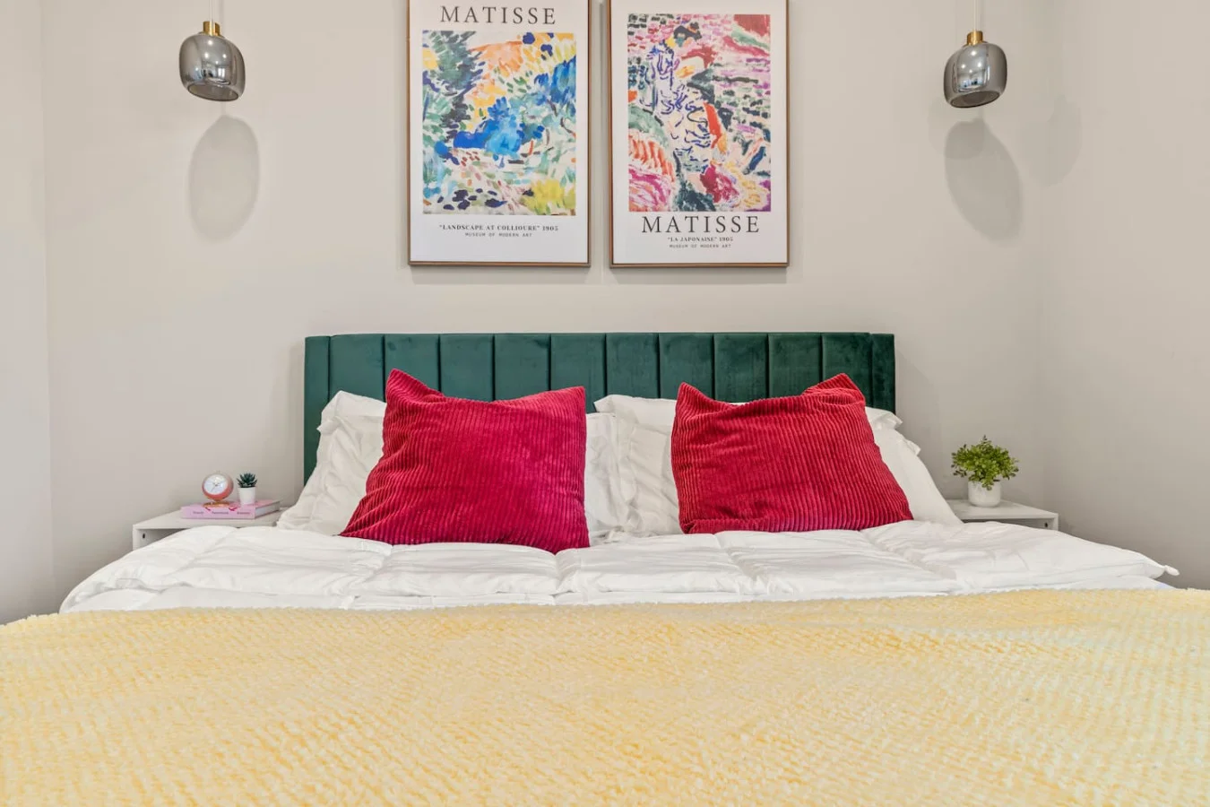 You feel a sense of serenity as you step into the king bedroom, where the elegant design and comfortable bed invite relaxation.