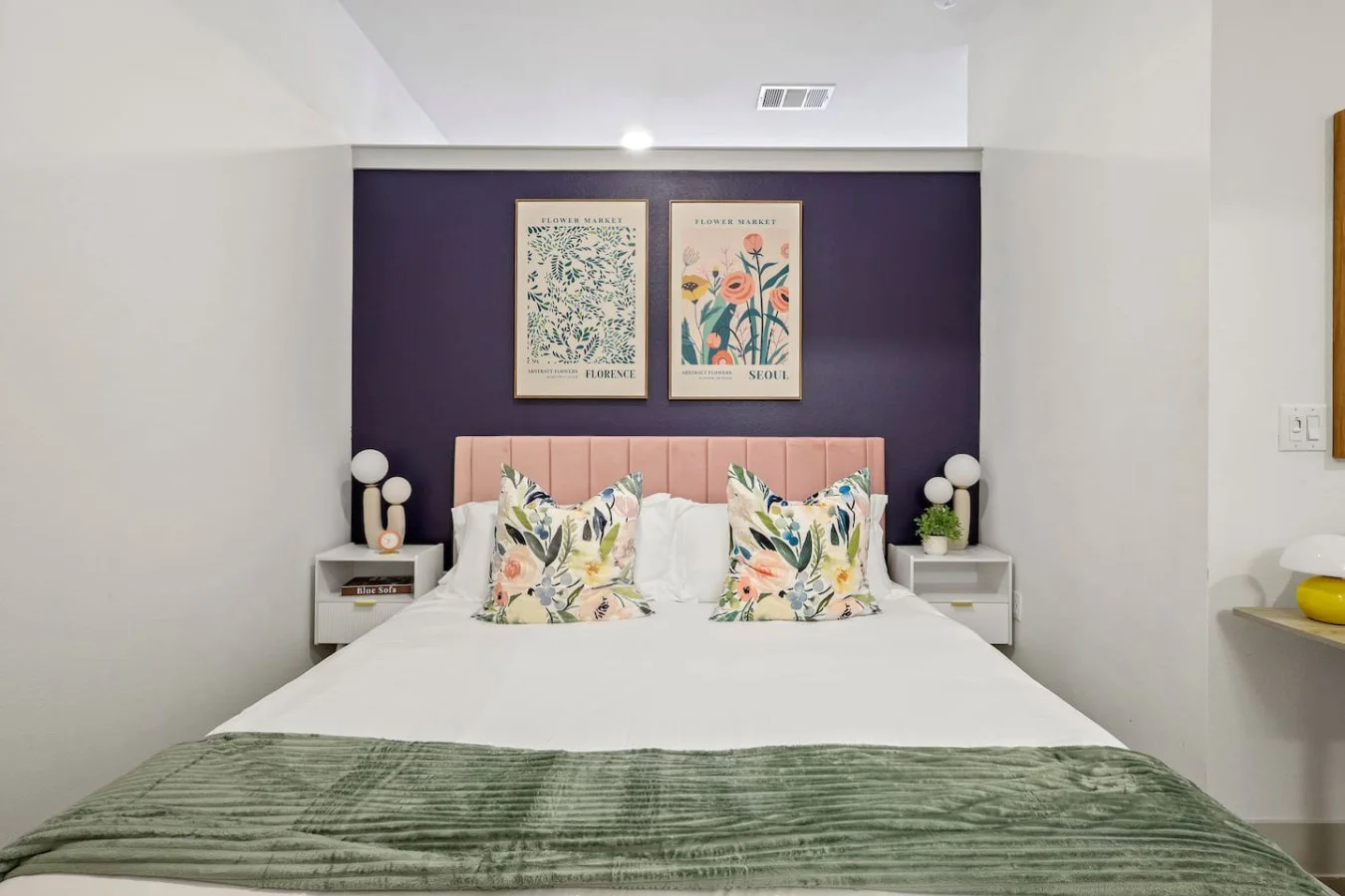 As you enter the bedroom, the sophisticated decor and plush bedding create a space where you can truly unwind.