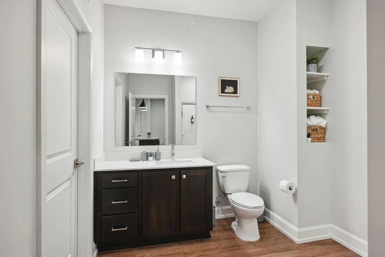 The bathroom is a private sanctuary, with a layout and features that make it the perfect place to rejuvenate.